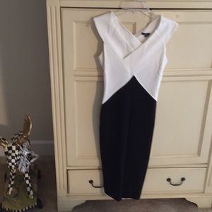 Raoul sexy black/white sheath dress